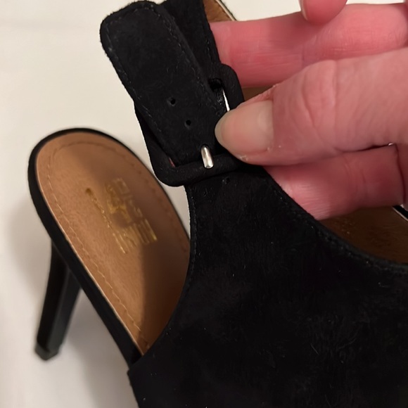14th & Union - Black Leather Peep Toe Bootie Heels Sz9 - Picture 6 of 12